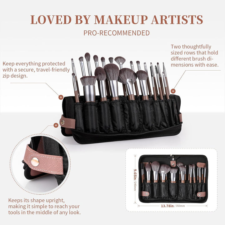DUcare professionell pinselset makeup 22 Stück mit Luxus Kosmetiktasche, Premium Synthetik Make up P