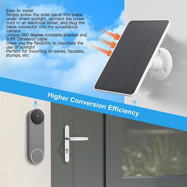 Solarpanel-Ladegerät, Kompatibel mit Pro 3/Pro 4/ Pro 5S/ Ultra/Ultra 2/ Go 2 Flutlichtkamera, 10 W