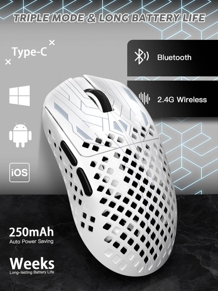 MAMBASNAKE M2 Ultra-Lightweight Wireless Gaming Mouse, PAW3395PRO Sensor 40000 DPI, 41g Carbon Fiber