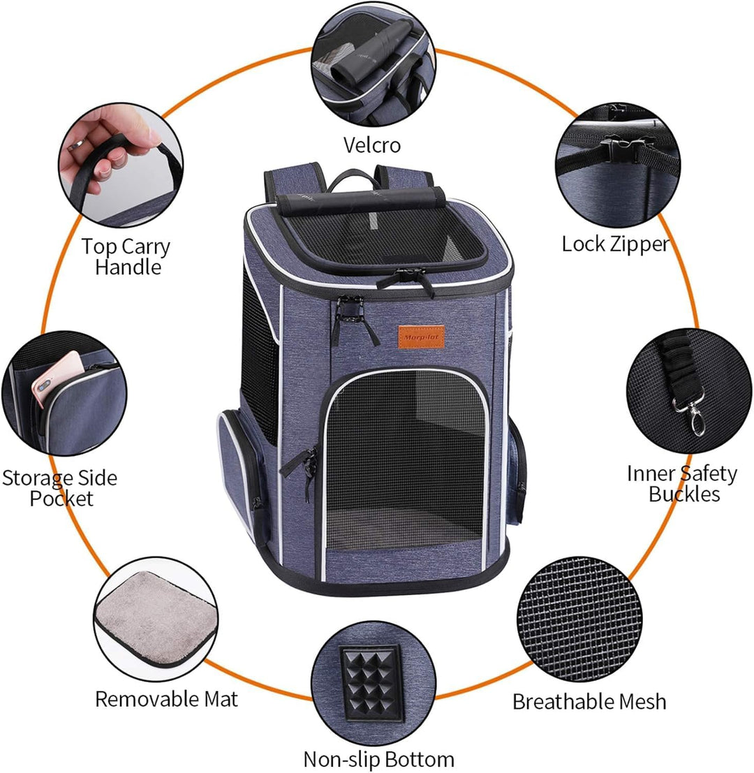 Morpilot Katzenrucksack, Hunderucksack für Katzen Hunde, Faltbare Haustier Rucksack mit Transparente