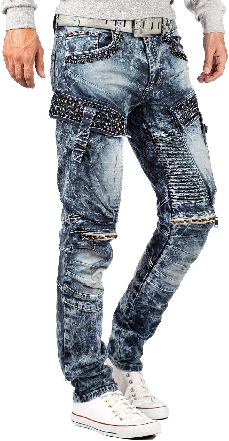 Cipo & Baxx Herren Jeans – Stylische Denim-Mode mit einzigartigem Design, Slim-Fit & Regular-Fit, Bi