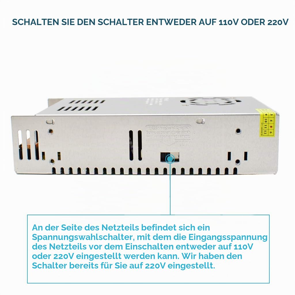 Baiyouli Netzteil 36V 10A 360W Schaltnetzteil Adapter Transformator AC 110V / 220V to DC Schaltwandl