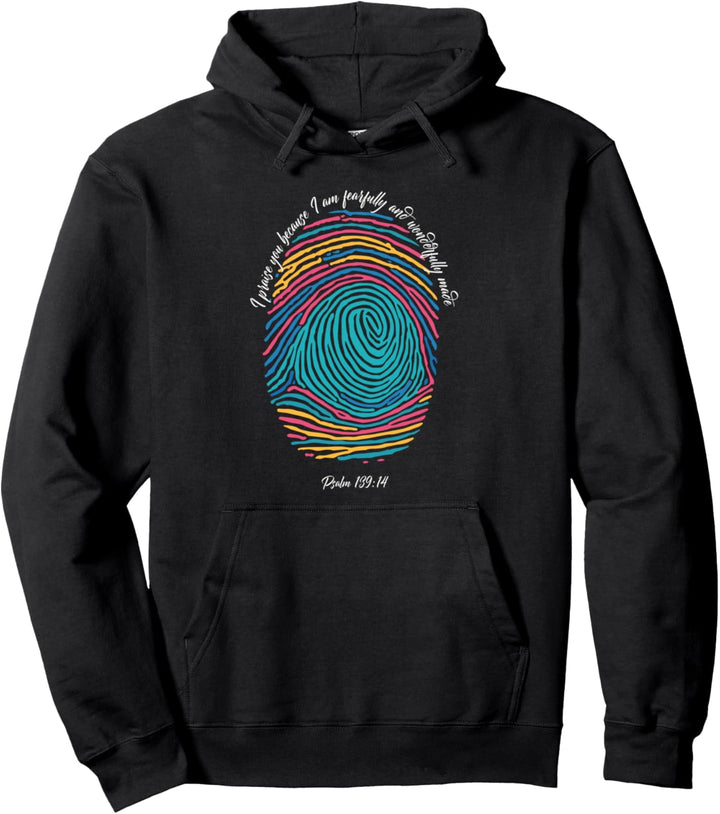 Inspirierender christlicher Glaubensbibel Fingerabdruck Pullover Hoodie