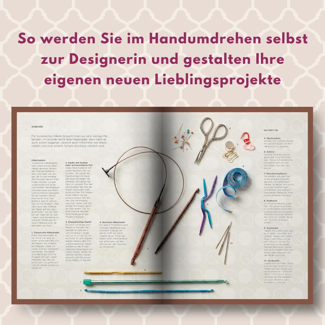 Tunesisch häkeln - Die grosse Mustersammlung: 150 Muster mit Fotos in Originalgrösse, Häkelschriften