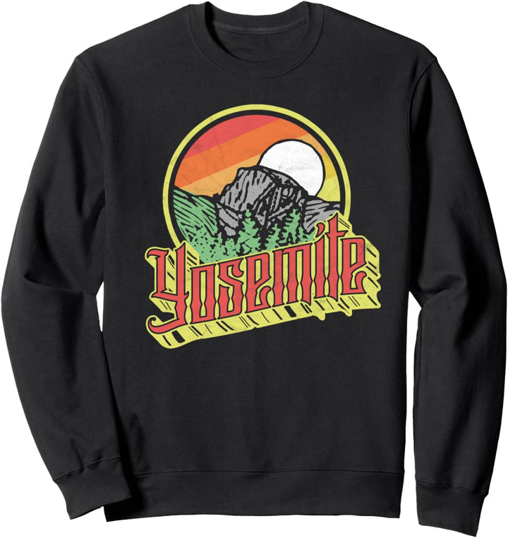 Vintage Yosemite National Park Half Dome Retro Graphic Sweatshirt