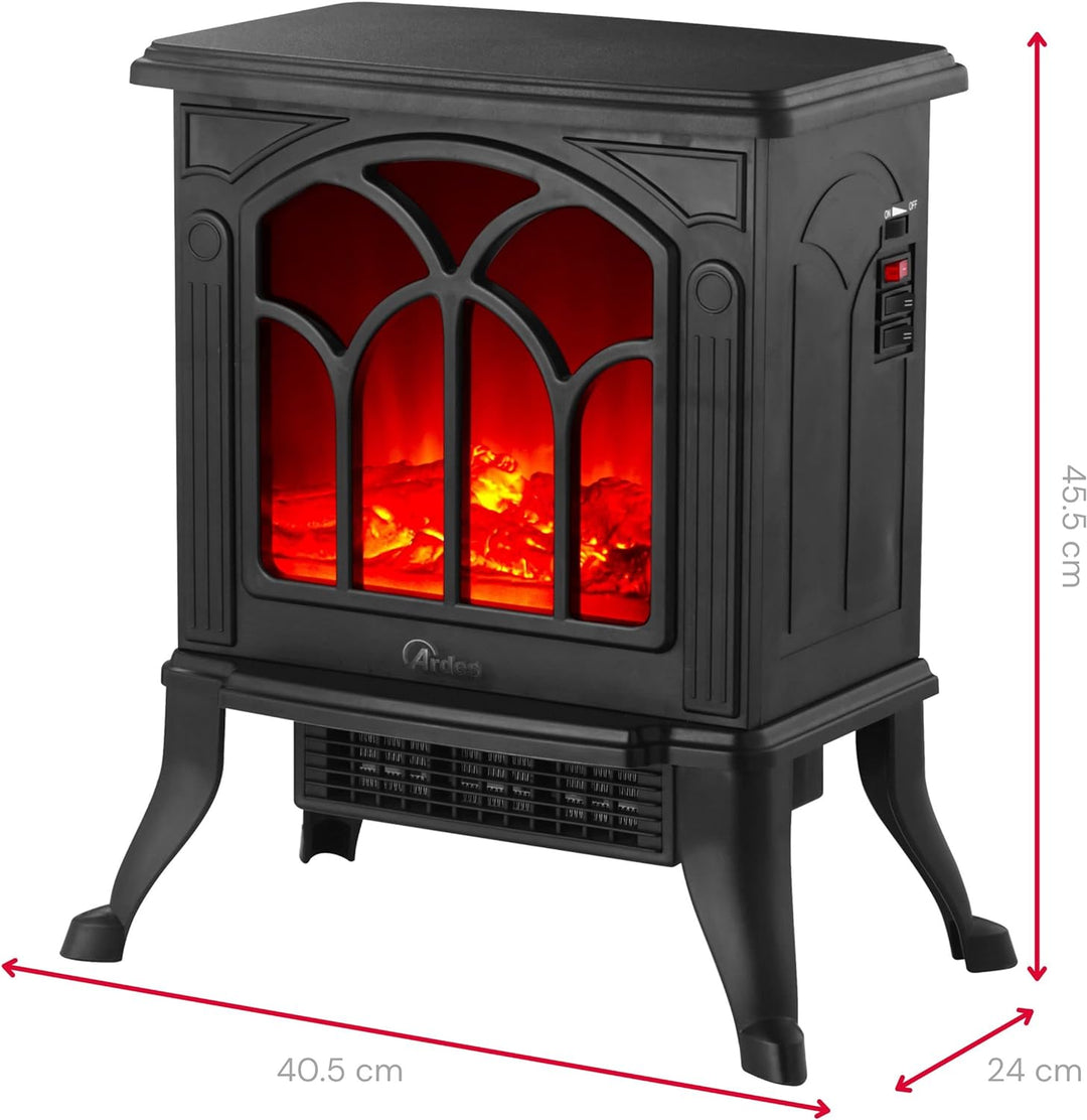 ARDES - AR354 Keramik-Elektrokamin mit Holzfeuer-Effekt CAMINO' JR, Elektrokamin mit einstellbarer F