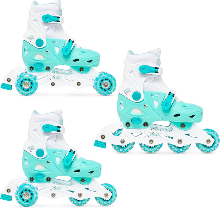 3in1 Kinder Inlineskates/Triskates/Rollschuhe RAVEN Balloon verstellbar Mint 29-32 (18cm-20cm), Mint
