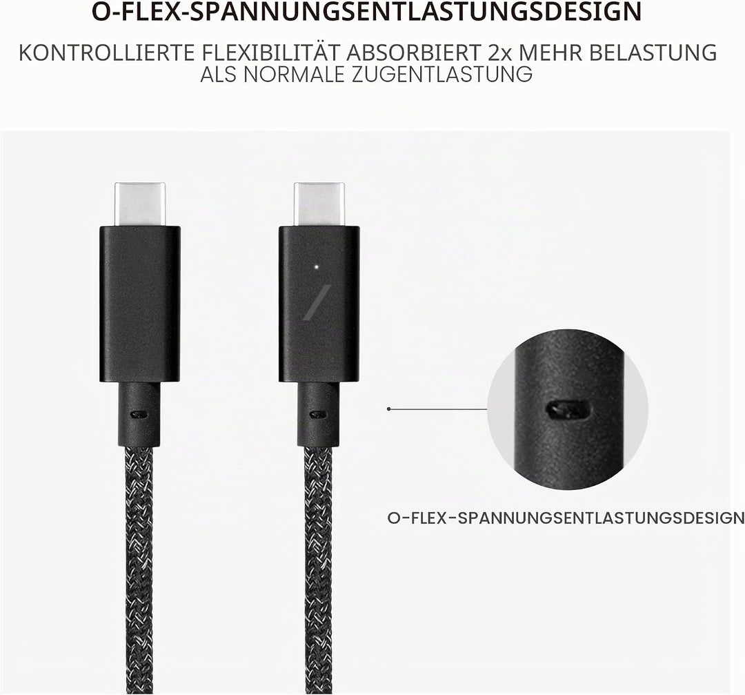 Native Union Type-C Belt Kabel Pro - 240 W USB-C auf USB-C 2.4m Ultrastarkes Ladekabel kompatibel mi