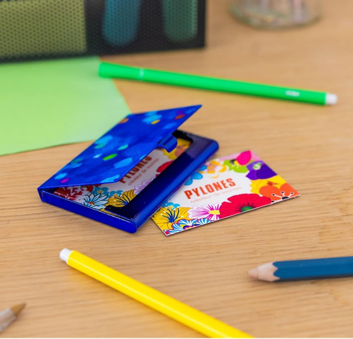 Busy Visitenkartenhalter – Blue Palette, blau, 9x6 cm, Klassisch