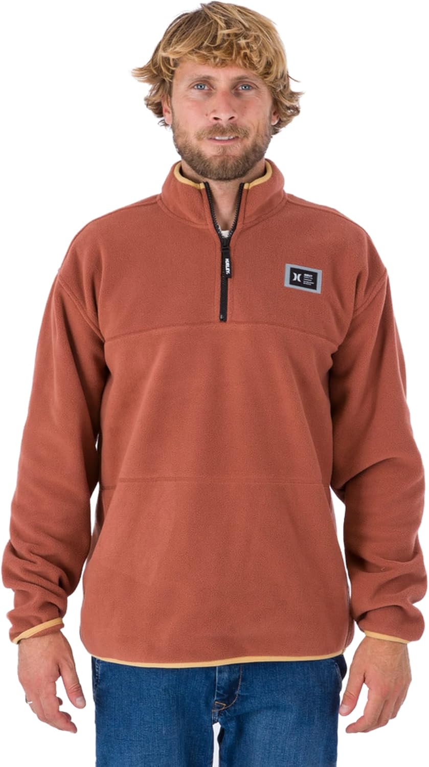 Hurley Herren Tisch Windchill+ 1/4 Zip Sweatshirt S Zion Rost, S Zion Rost