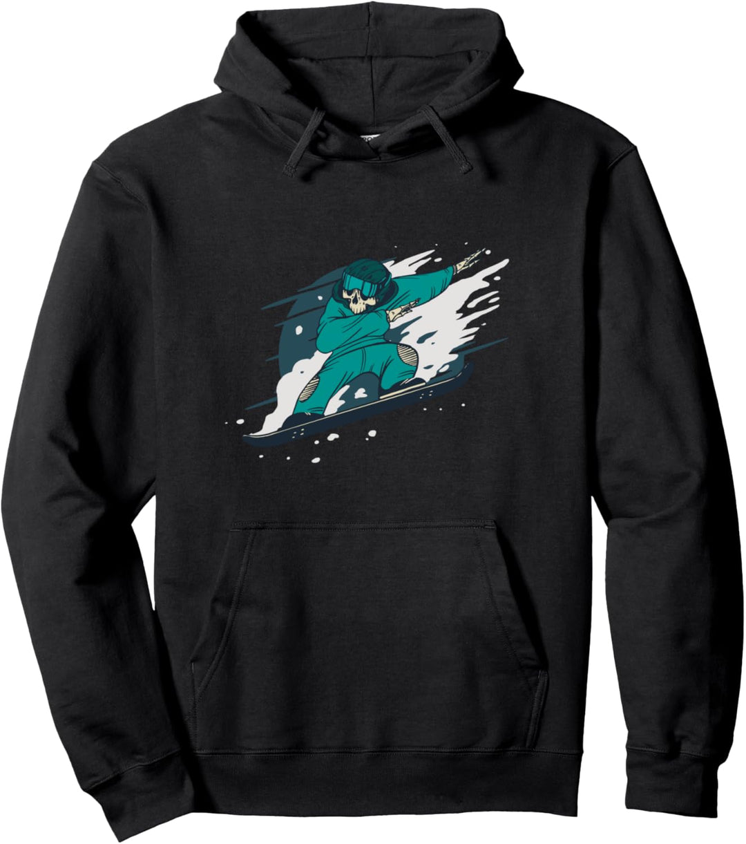 Snowboarden Design mit Skelett Sowboarder Pullover Hoodie