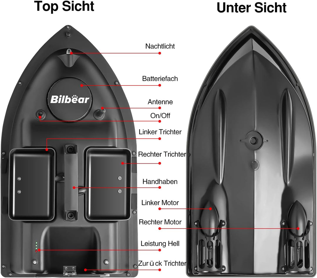 GPS Köderboot Futterboot mit GPS Angeln Köder Boot,Angelköderboot mit Echolot und GPS,Karpfenfischen