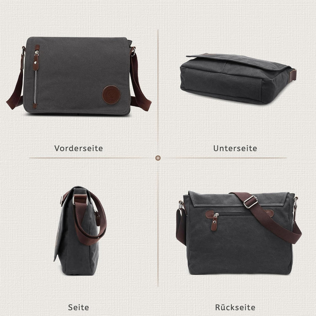 VARLIVOO Umhängetasche für Herren Schultertaschen 14" Zoll Laptoptaschen Messenger Bags Kuriertasche