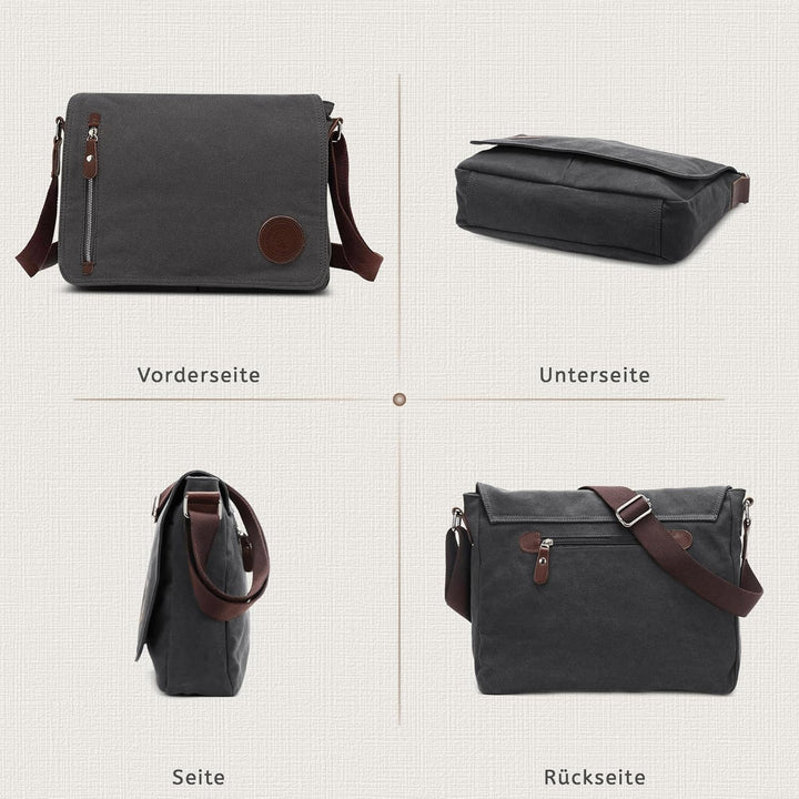 VARLIVOO Umhängetasche für Herren Schultertaschen 14" Zoll Laptoptaschen Messenger Bags Kuriertasche