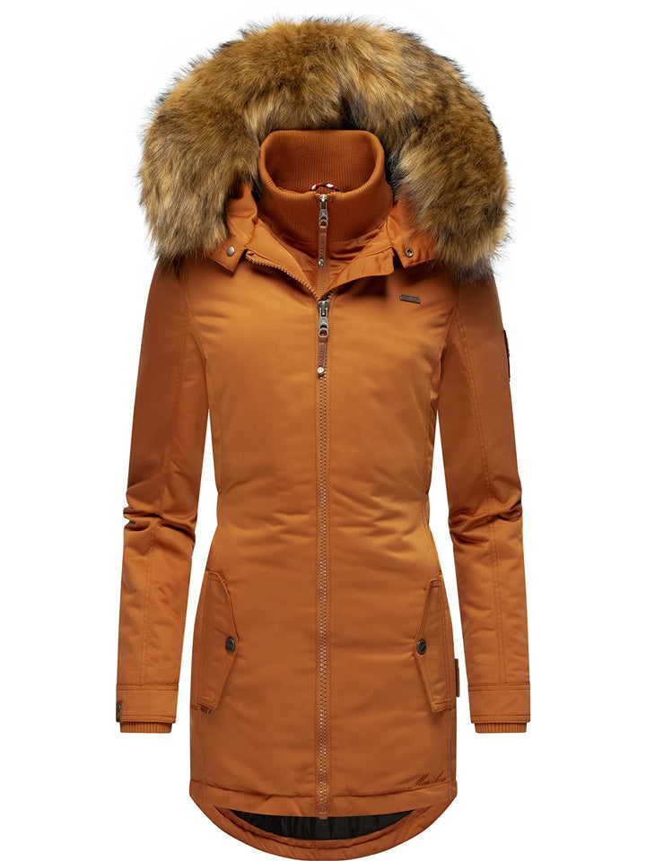 MARIKOO Damen Warmer Winterparka mit Kapuze Sanakoo XS-XXL S Rusty Cinnamon, S Rusty Cinnamon