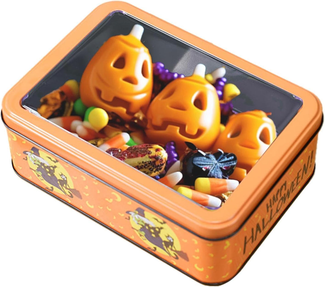 Halloween Party Snack Boxen Metallbehälter mit Deckel und Verschluss | Plätzchenboxen für Halloween-