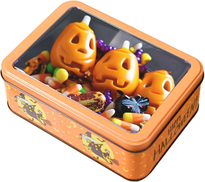 Halloween Party Snack Boxen Metallbehälter mit Deckel und Verschluss | Plätzchenboxen für Halloween-