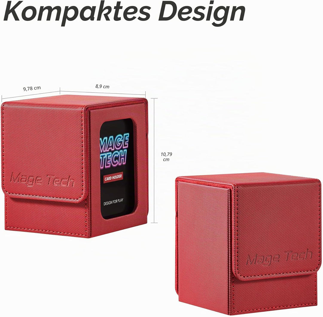 Mage Tech Commander Deck Box Lite - Kartendisplay mit Mini-Schnappkartenhalter & abnehmbarer Abdecku