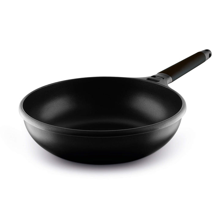 WOK INDUCTION CON MANGO DESMONTABLE NEGRO 28 CM