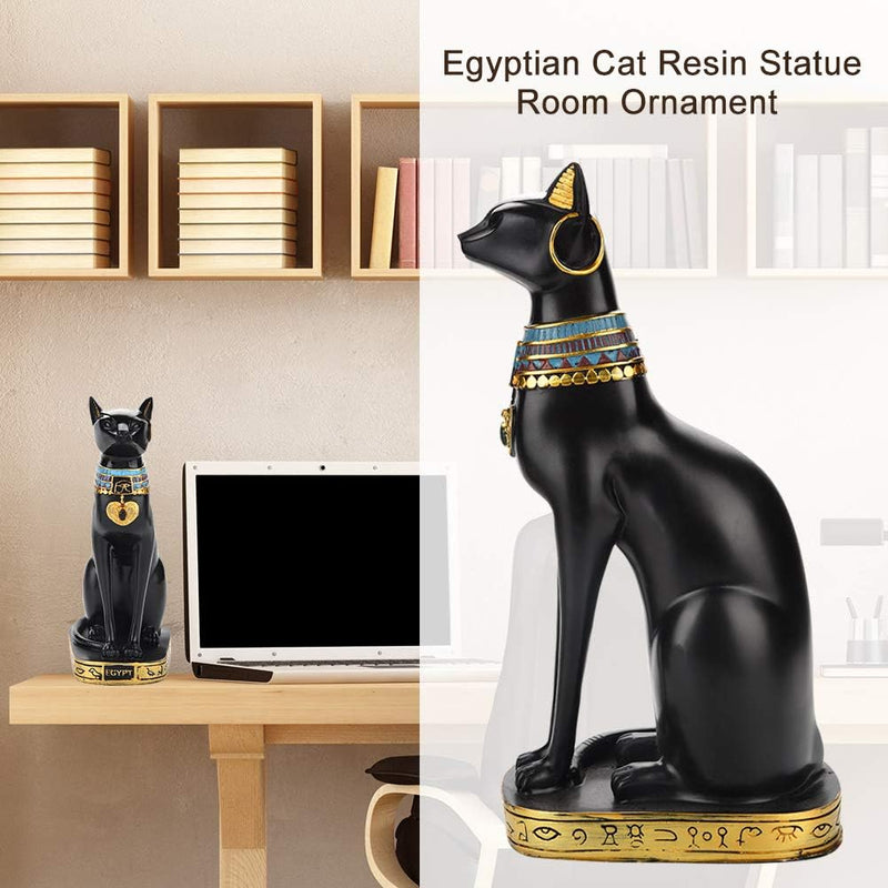 Tyenaza Ägyptische Katzenstatue, Ägyptische Katze Resin Statue Handgefertigte Katzenskulptur, 30 x 1