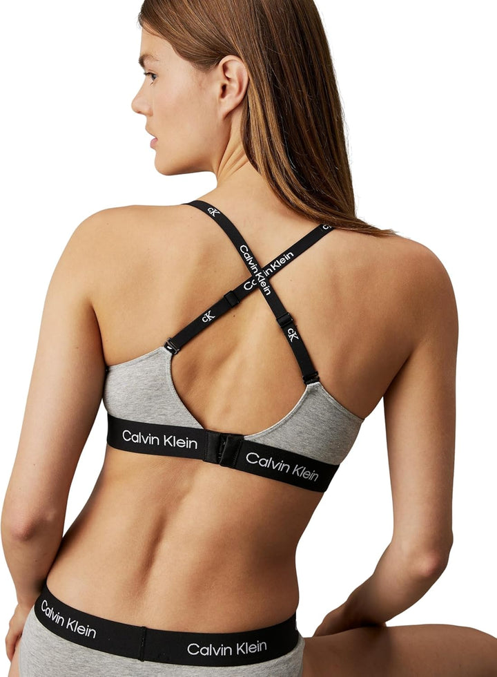 Calvin Klein Damen BH Bralette Light Lined Weich vorgeformte Cups M Grau (Grey Heather), M Grau (Gre