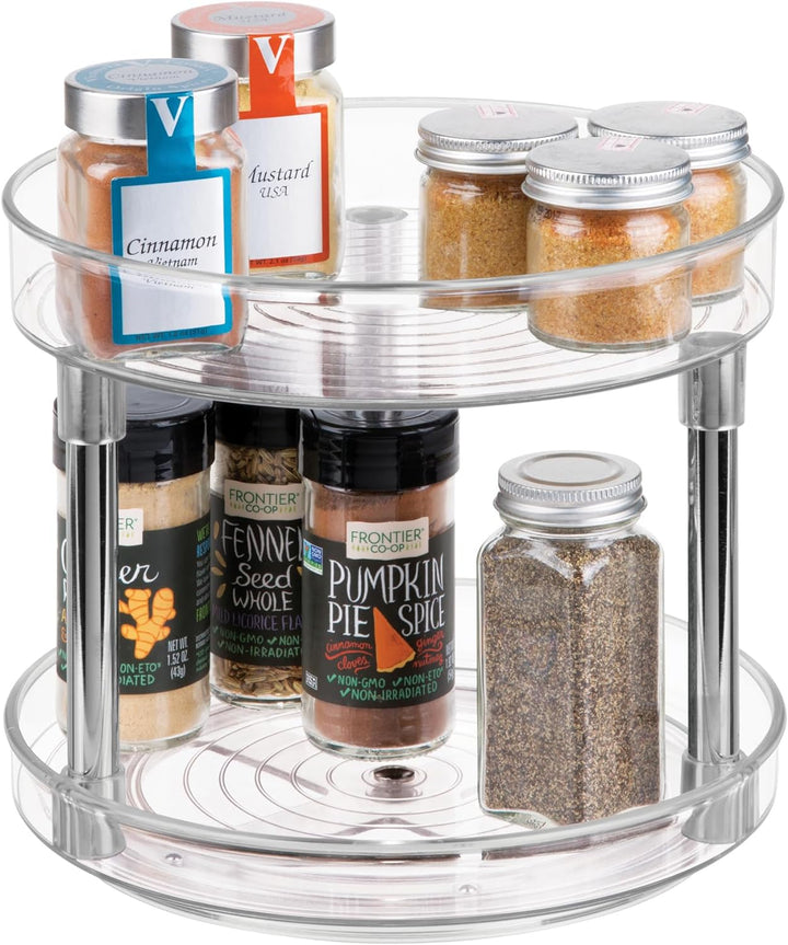 iDesign 56600 Küchen Organizer, grosser Drehteller mit 2 Ebenen aus BPA-freiem Kunststoff für den Vo