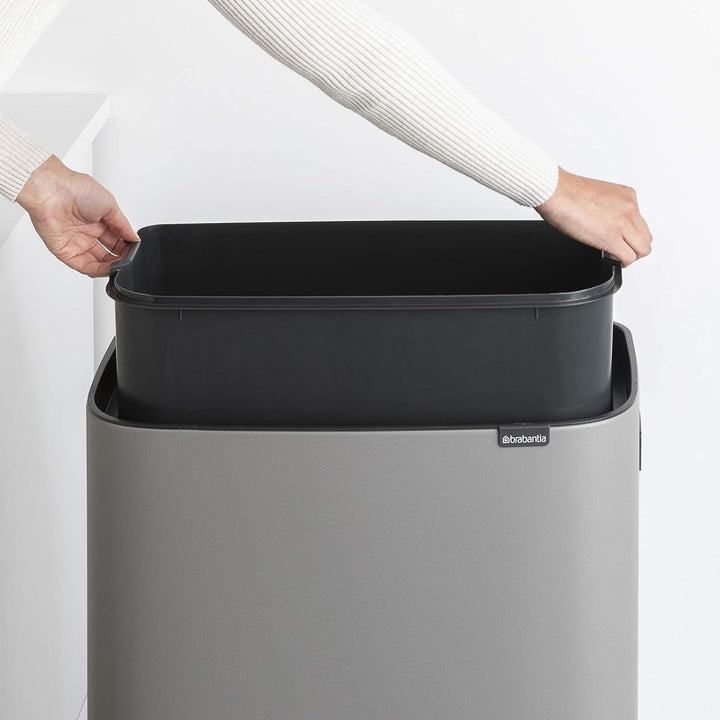 Brabantia 130281 Mülleimer, Mineralbeton Grau, 60 liter 1 Inneneimer (60L) Mineral Concrete Grey, 1