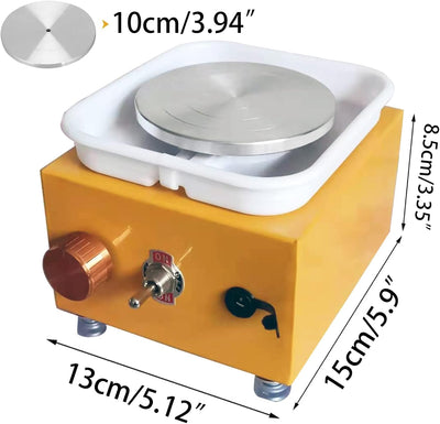 DYOUen Elektrische Töpferscheibe -Tonmaschine Mit 10 cm Drehteller und Abnehmbarem ABS Schallwand Po