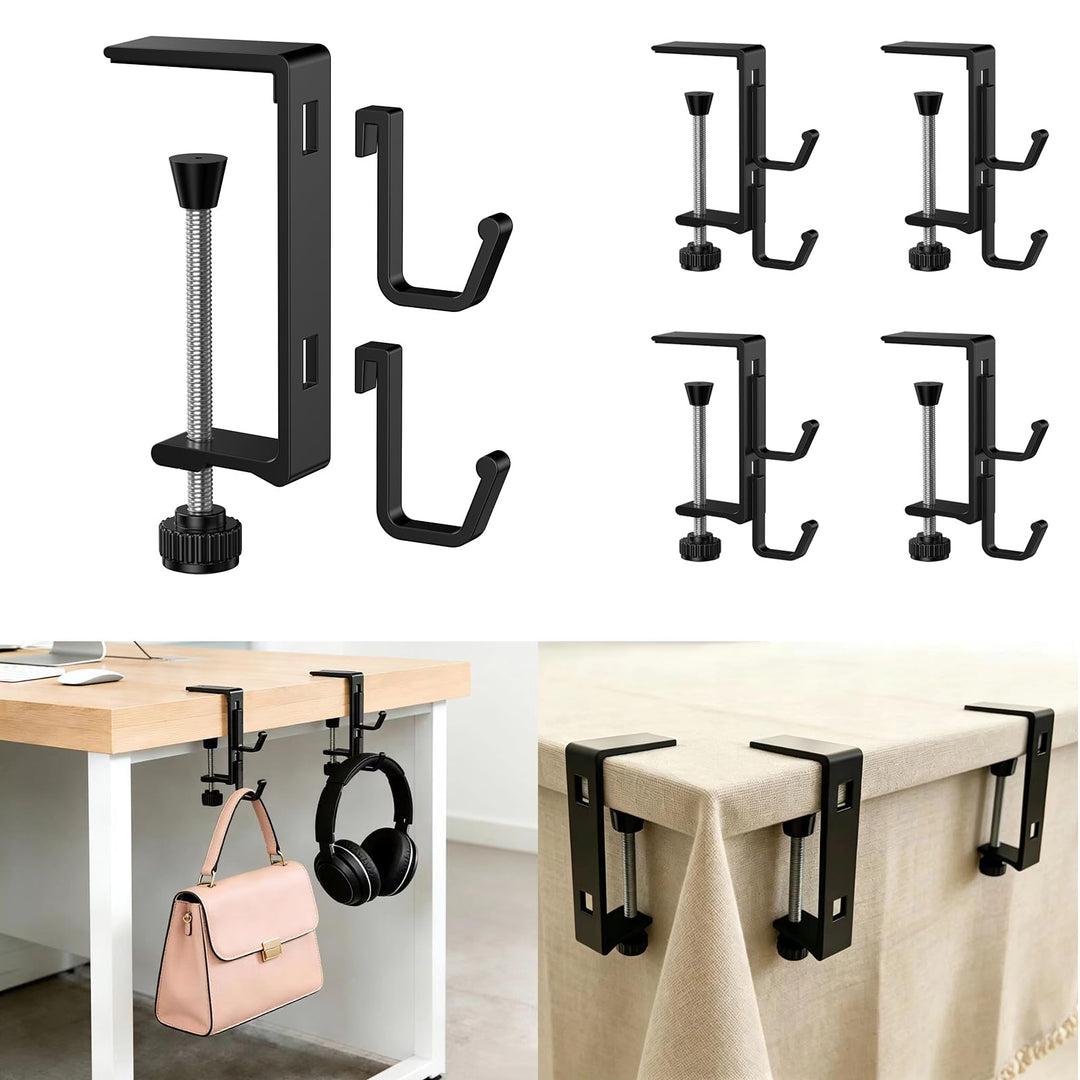 4 Stück Geldbörsenhaken für Tisch, auch Tischdecken-Clips, passend für 1,5–7,9 cm dicke Tische, mult