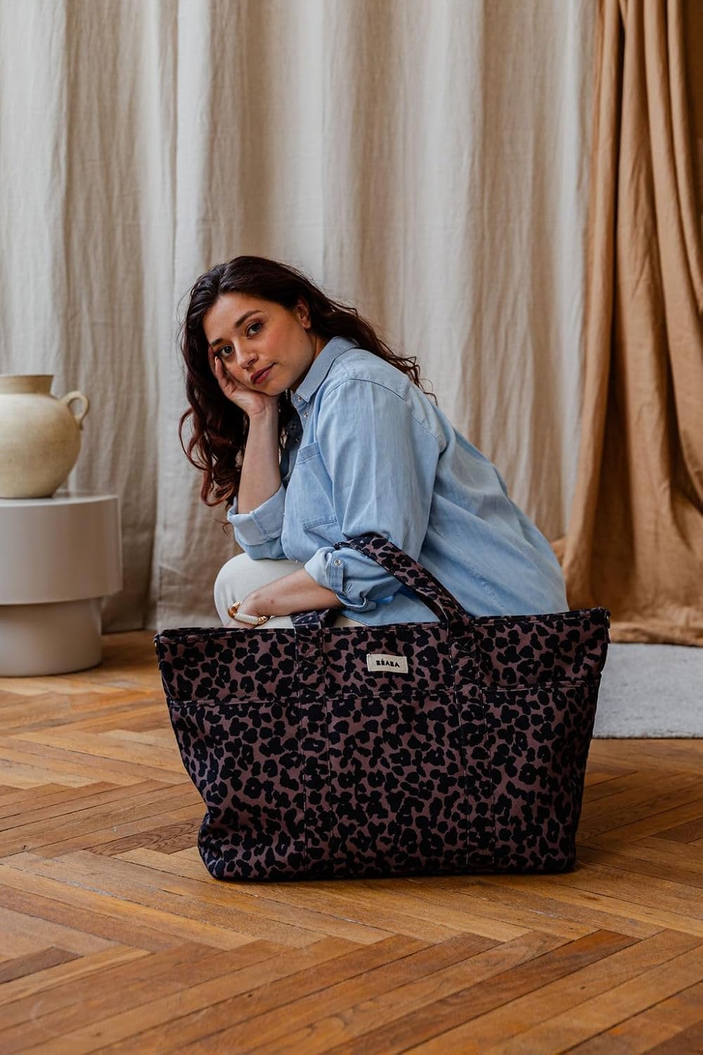 BÉABA Wickeltasche Baby Madrid XXL 44L – Extra Grosse Wickeltasche im Tote-Format, Unisex für Mama u