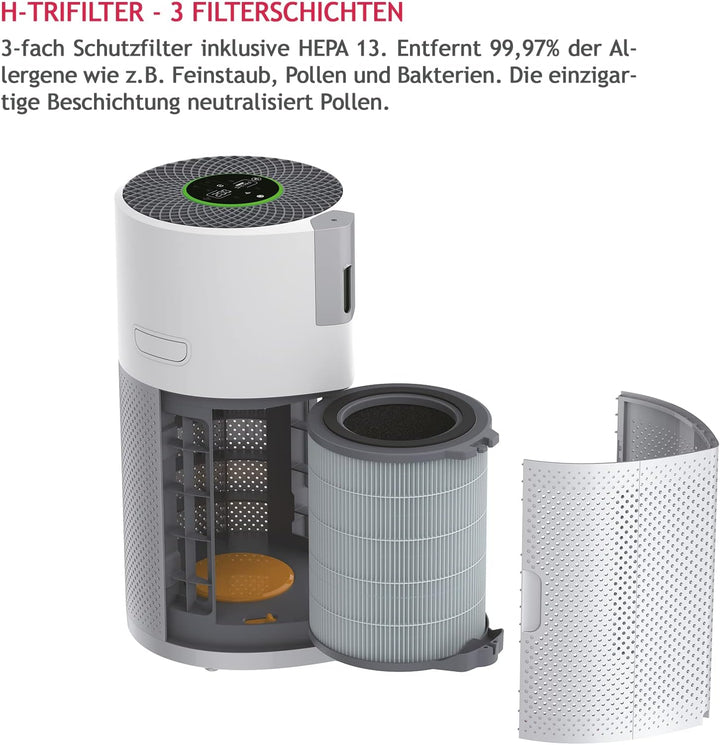Hoover H-PURIFIER 500 Luftreiniger – mit HEPA-13 Filter für gute Luftqualität – Luftmesser mit CO-Wa
