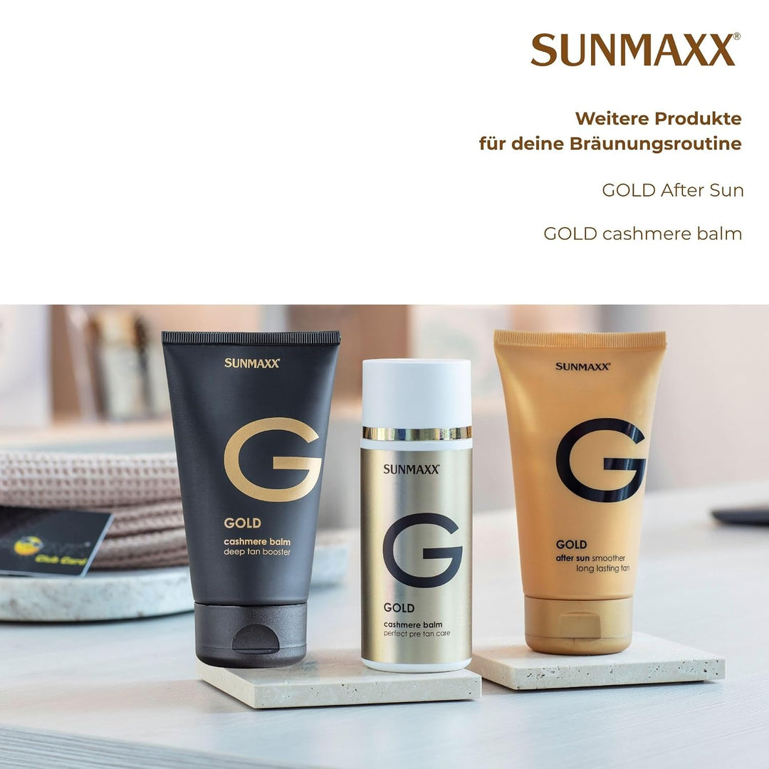 SUNMAXX GOLD Cashmere balm deep tan booster - black edition | 150 ml I Pre Sun Pflege I Cashmere Gef