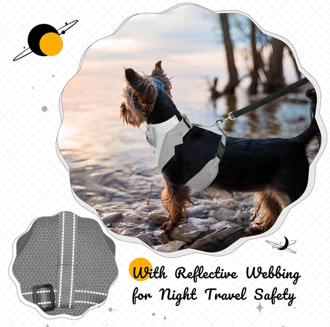 Smoking Hundegeschirr, Hundeweste ohne Ziehen, formelles Welpengeschirr mit Fliege für Hochzeit, atm