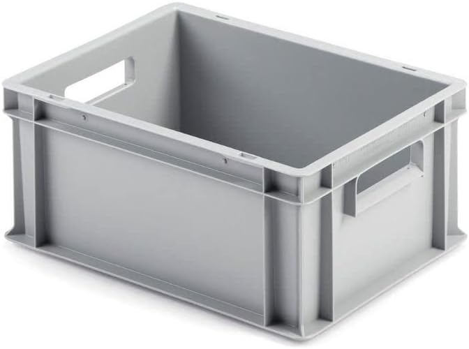 SuperSparSet 10x Eurobehälter mit offenem Griff | HxBxT 17,5x30x40cm | 16 Liter | Grau | Eurobox, Tr