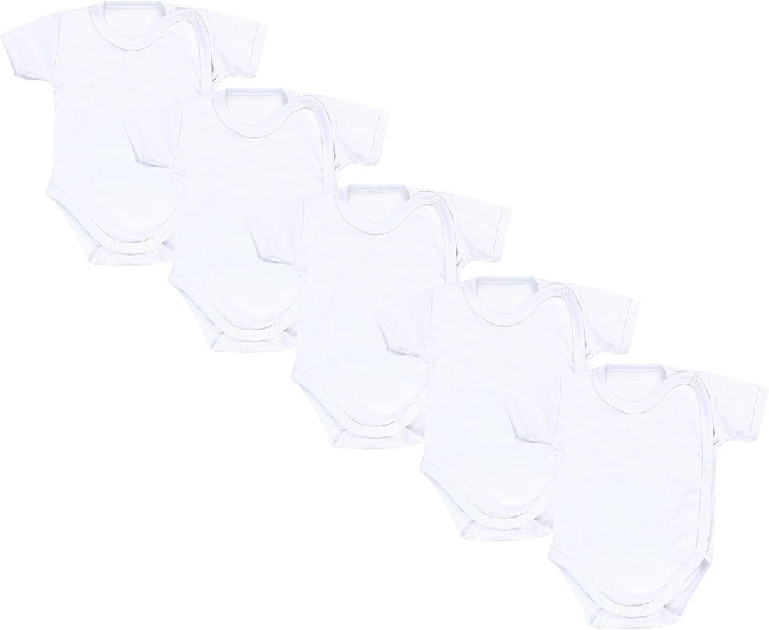 TupTam Unisex Baby Kurzarm Wickelbody 5er Pack 56 Weiss, 56 Weiss