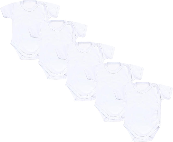 TupTam Unisex Baby Kurzarm Wickelbody 5er Pack 68 Weiss, 68 Weiss