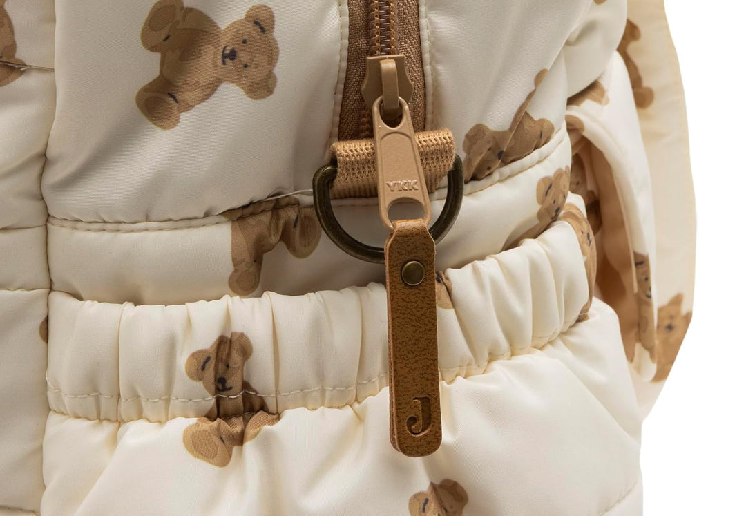 Jollein Wickeltasche Mini Teddy Bear – Stylische Wickeltasche mit Bärchen-Print – Wasserabweisend &
