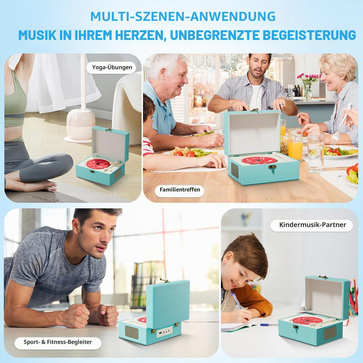 Yintiny Blue Time Musikbox CD-Player mit Lautsprechern für Heimdekoration