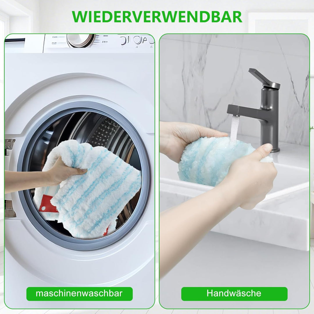 8 Stück Ersatz-Wischbezüge für Leifheit Profi XL Micro Duo / Profi XL Cotton Plus, 2-Faser-System Bo