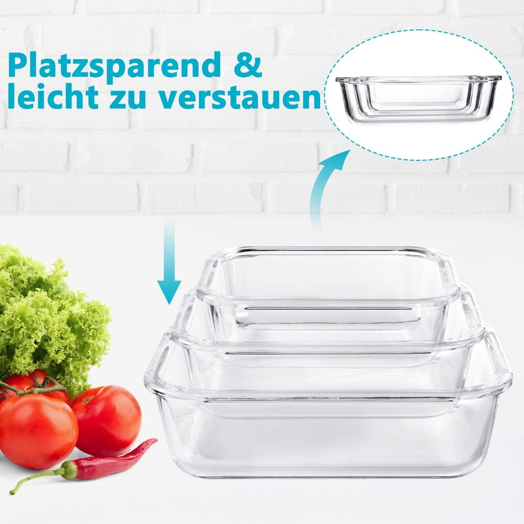 Igluu Meal Prep Glas Lebensmittel Frischhaltedosen (3er Set), Umweltfreundliche Lebensmittelbehälter