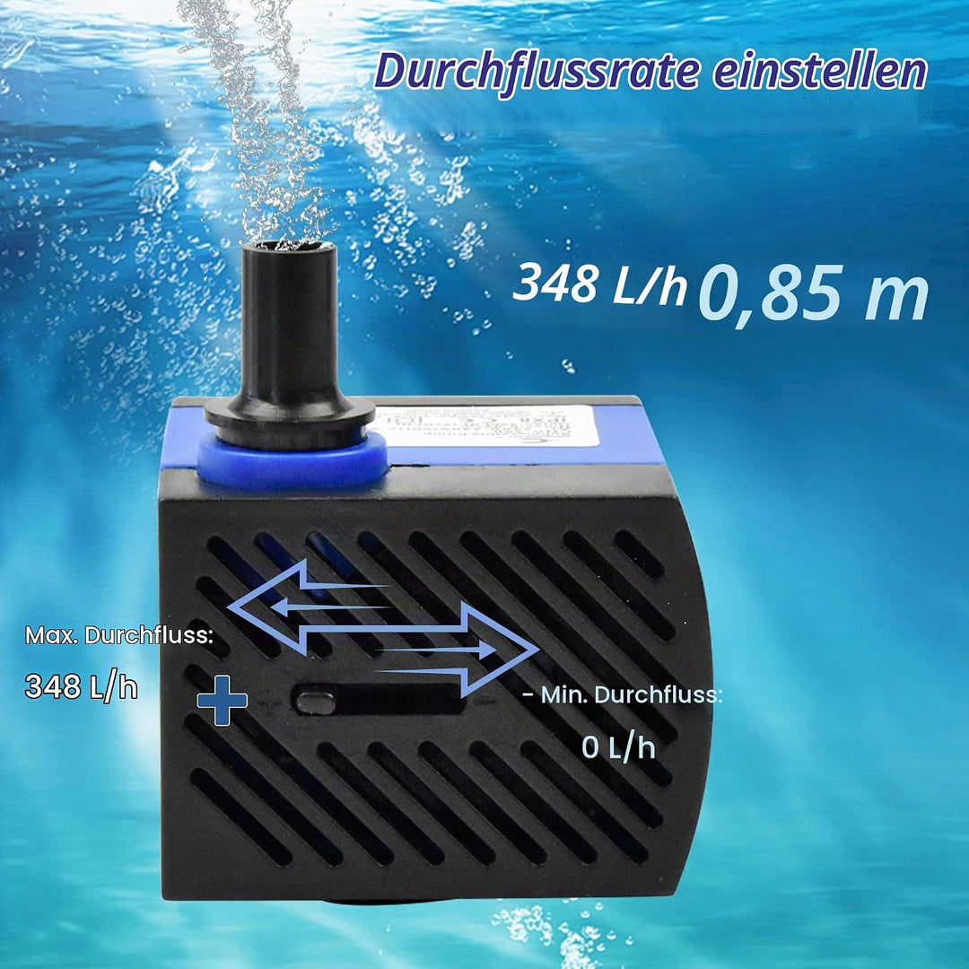 CHANCS AC 220V kleine Tauchwasserpumpe 92GPH 5W hoher Aufzug 2.79ft Mini-Brunnenpumpe für Haustierbr