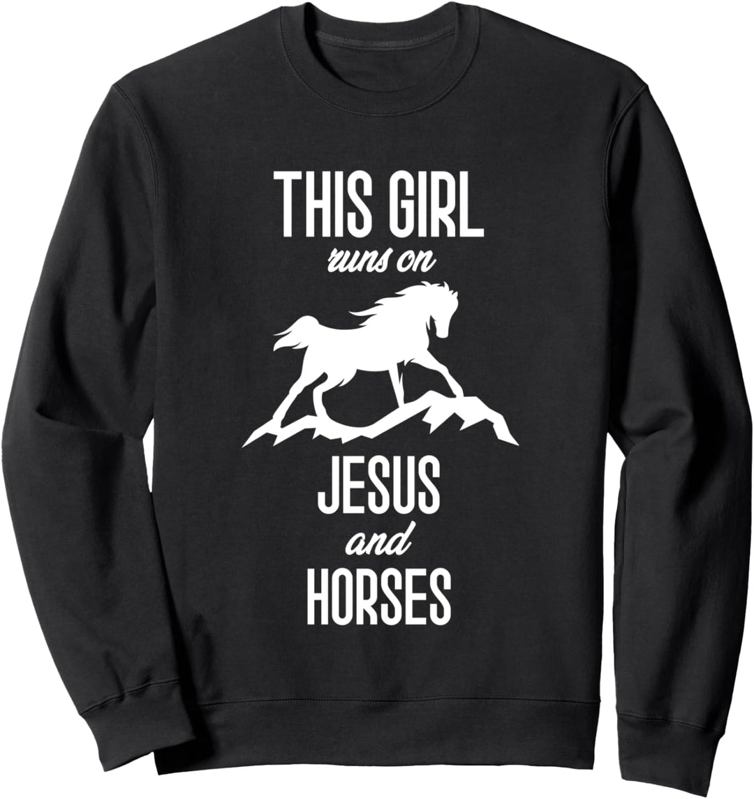 Pferd Reiten Jesus Pferdesport Reiterin Pferd Spruch Sweatshirt