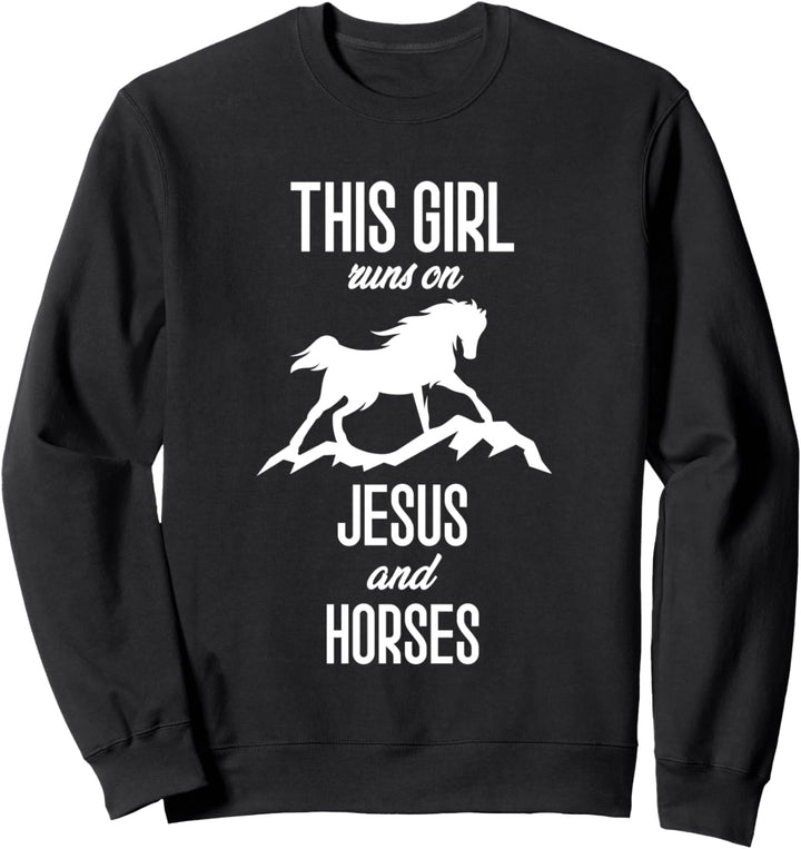 Pferd Reiten Jesus Pferdesport Reiterin Pferd Spruch Sweatshirt