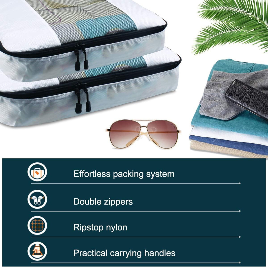 Kleidertaschen Set, Netspower Packing Cubes als Gepäck Organizer, 6 Stück wasserdichte Kofferorganiz
