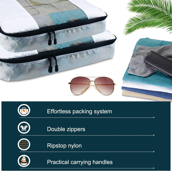 Kleidertaschen Set, Netspower Packing Cubes als Gepäck Organizer, 6 Stück wasserdichte Kofferorganiz
