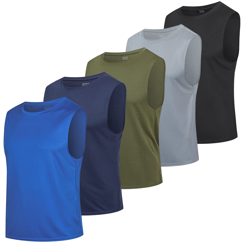 HUAKANG 3/5er Pack Tank Top Herren Ärmelloses Shirt Fitness Achselshirt Unterhemd Schnelltrocknendes