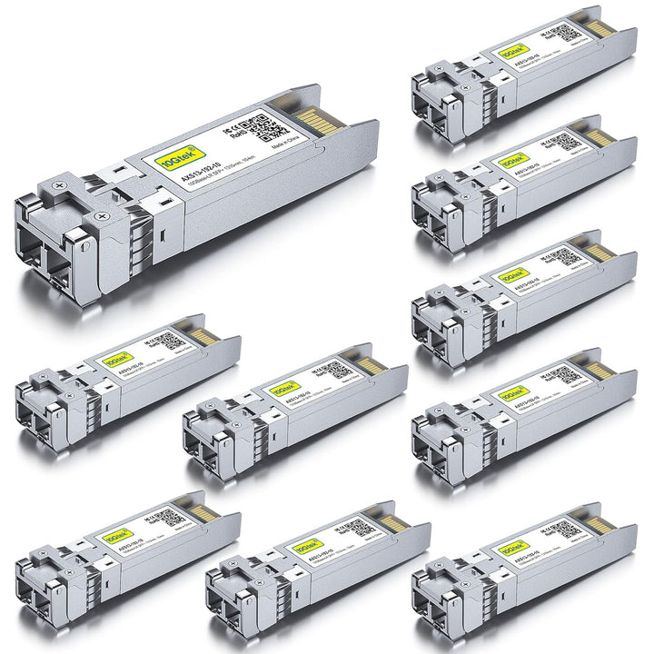 10Gtek 10-Stück 10Gb SFP+ LR Singlemode Modul, 10GBase-LR LC Transceiver Kompatibel für Cisco SFP-10