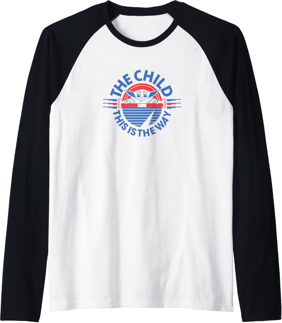 Star Wars: The Mandalorian The Child Retro White & Blue Pod Raglan