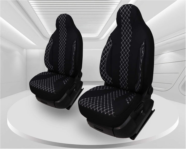 BREMER SITZBEZÜGE Mass Sitzbezüge Schonbezüge für Mercedes GLK X204 PL408 PL408 Schwarz/Weisse Naht,