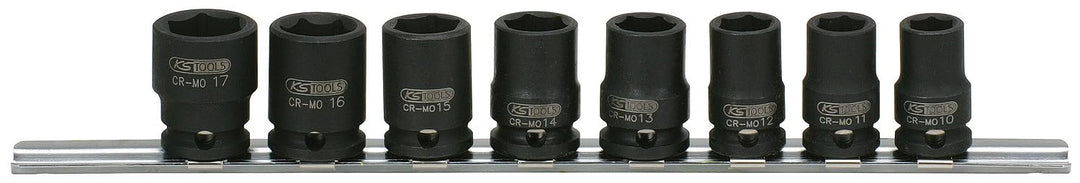 KS Tools 515.0608 3/8" Sechskant-Kraft-Stecknuss-Satz, kurz, 8-tlg.
